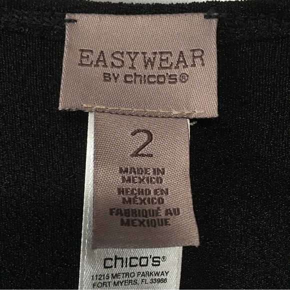 Easywear by Chico’s embellished open front cardigan black jacket sequins 2 Med - Picture 6 of 12